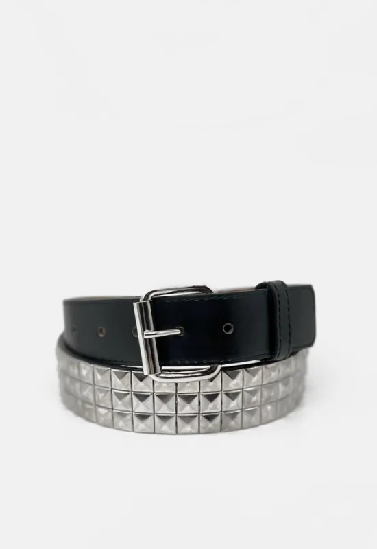 3 Row Pyramid Studded Belt sold by Damaged Society