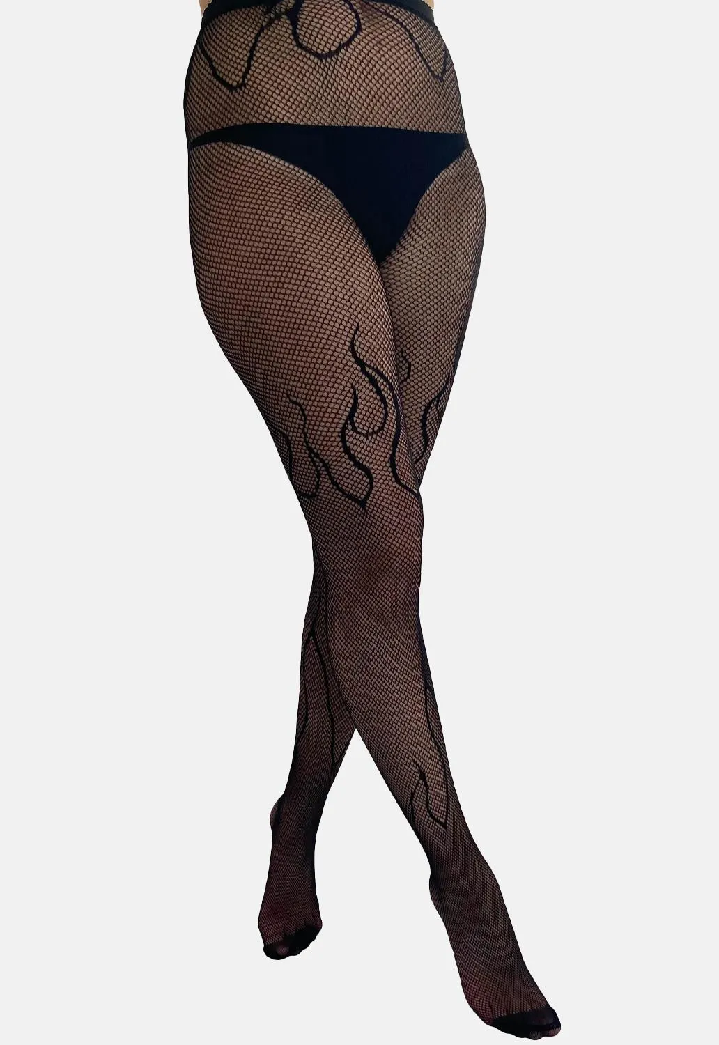 Flaming Net Tights sold by Damaged Society