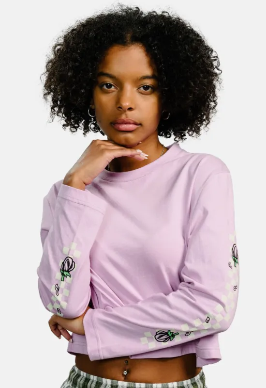 Check Floral Long Sleeved Top sold by Damaged Society