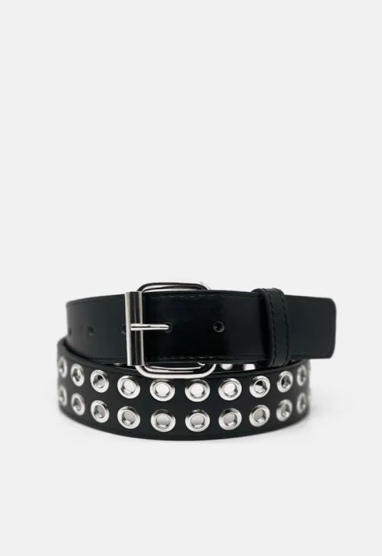 2 Row Eyelet Studded Belt sold by Damaged Society