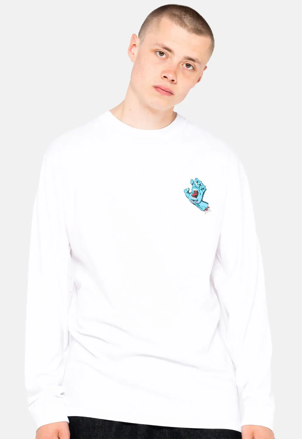 Screaming Hand Chest Long Sleeved Top sold by Damaged Society