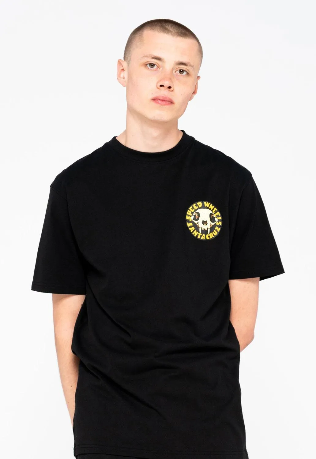 Speed Wheels Skull T-Shirt sold by Damaged Society product image thumbnail 3