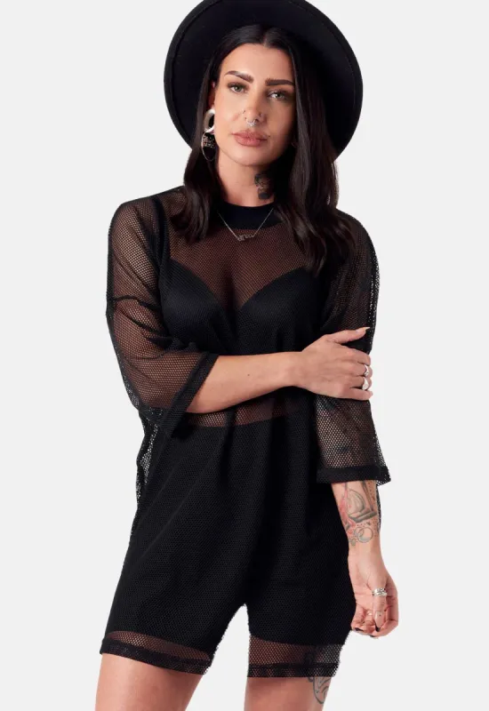 Chunky Mesh Drape Top sold by Damaged Society