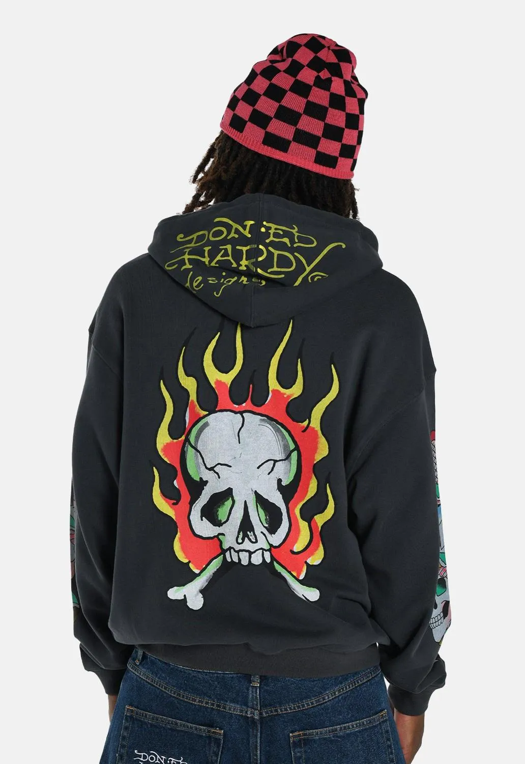 Burning Skull Zip Hoodie sold by Damaged Society product image thumbnail 2