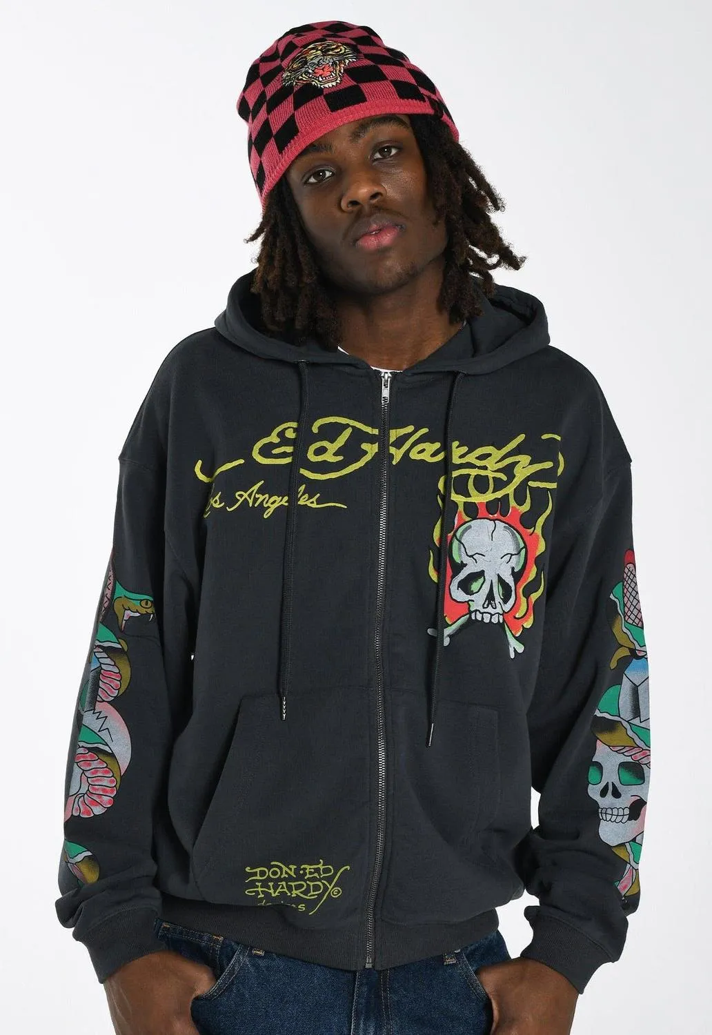 Burning Skull Zip Hoodie sold by Damaged Society