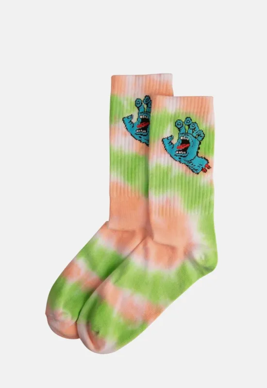 Screaming Hand Tie Dye Socks sold by Damaged Society
