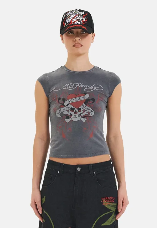 Love Kills Cap Sleeve T-Shirt sold by Damaged Society