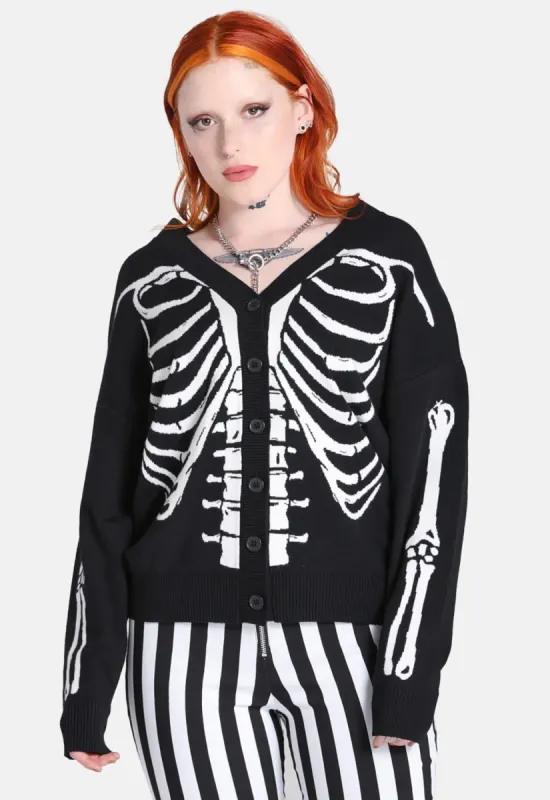 Skeleton Cardigan sold by Damaged Society
