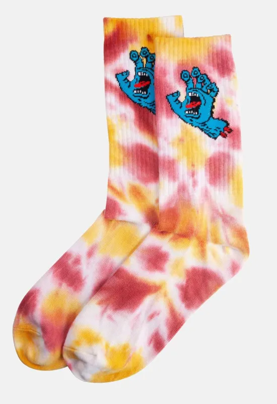 Screaming Hand Tie Dye Socks sold by Damaged Society