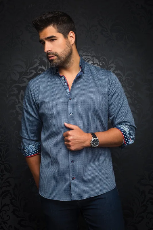 AU NOIR SHIRT- BLONDEL DARK BLUE sold by Esco Clothiers