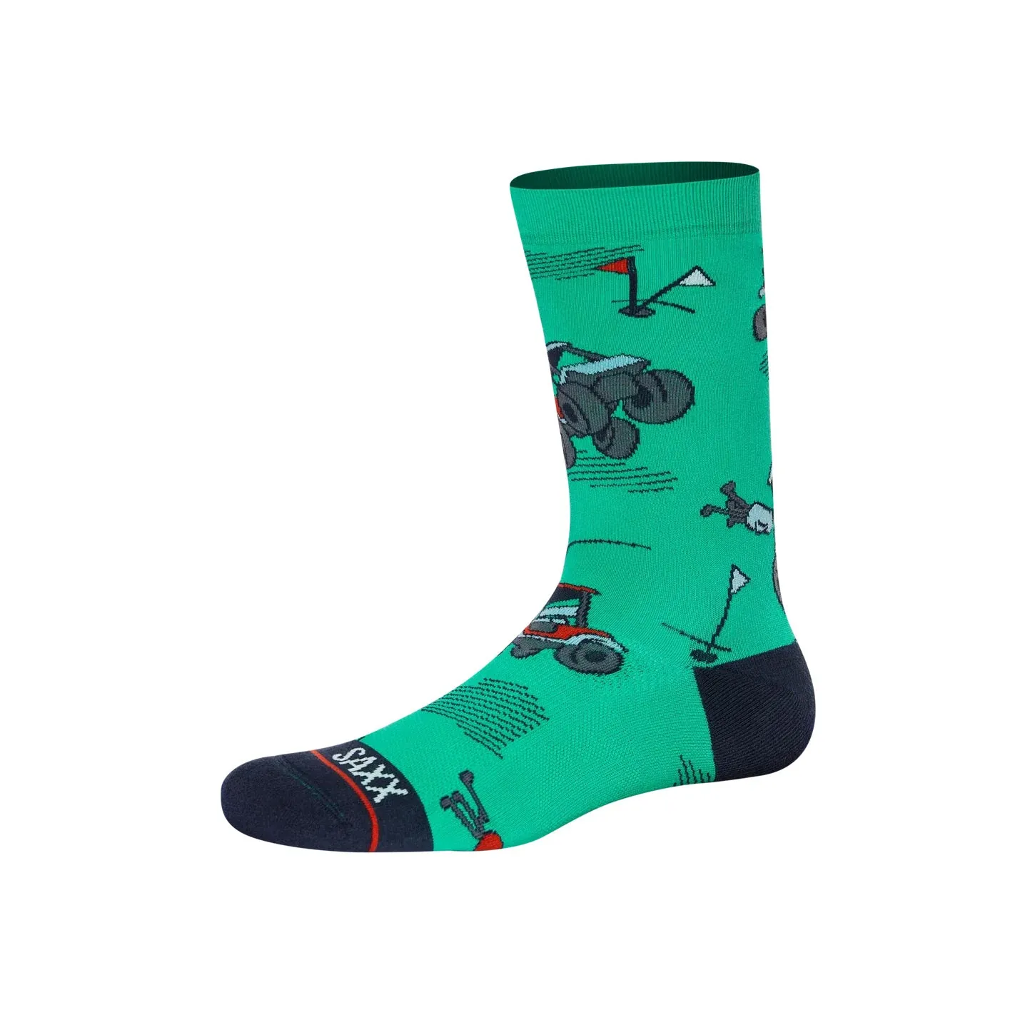 SAXX CREW SOCKS- OFF COURSE CARS GREEN sold by Esco Clothiers product image thumbnail 2