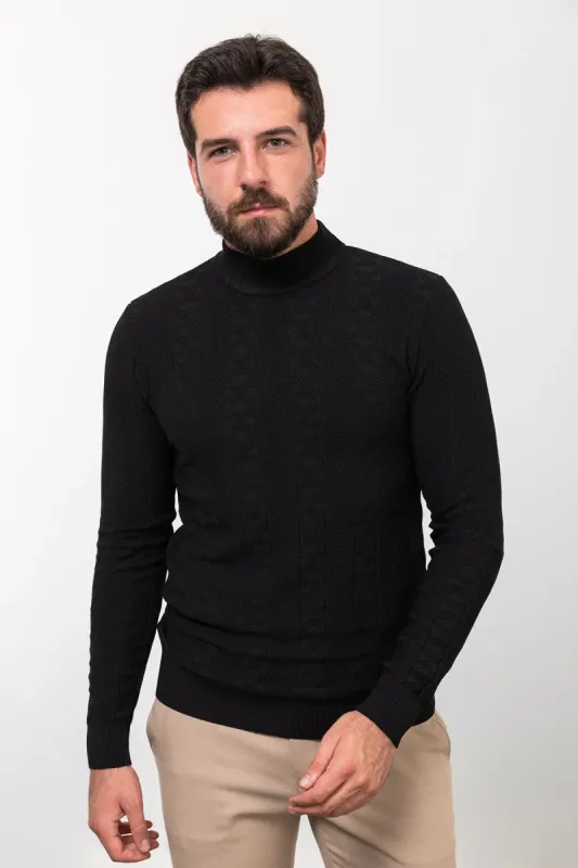 MCR MEN'S MOCK NECK SWEATER- BLACK sold by Esco Clothiers