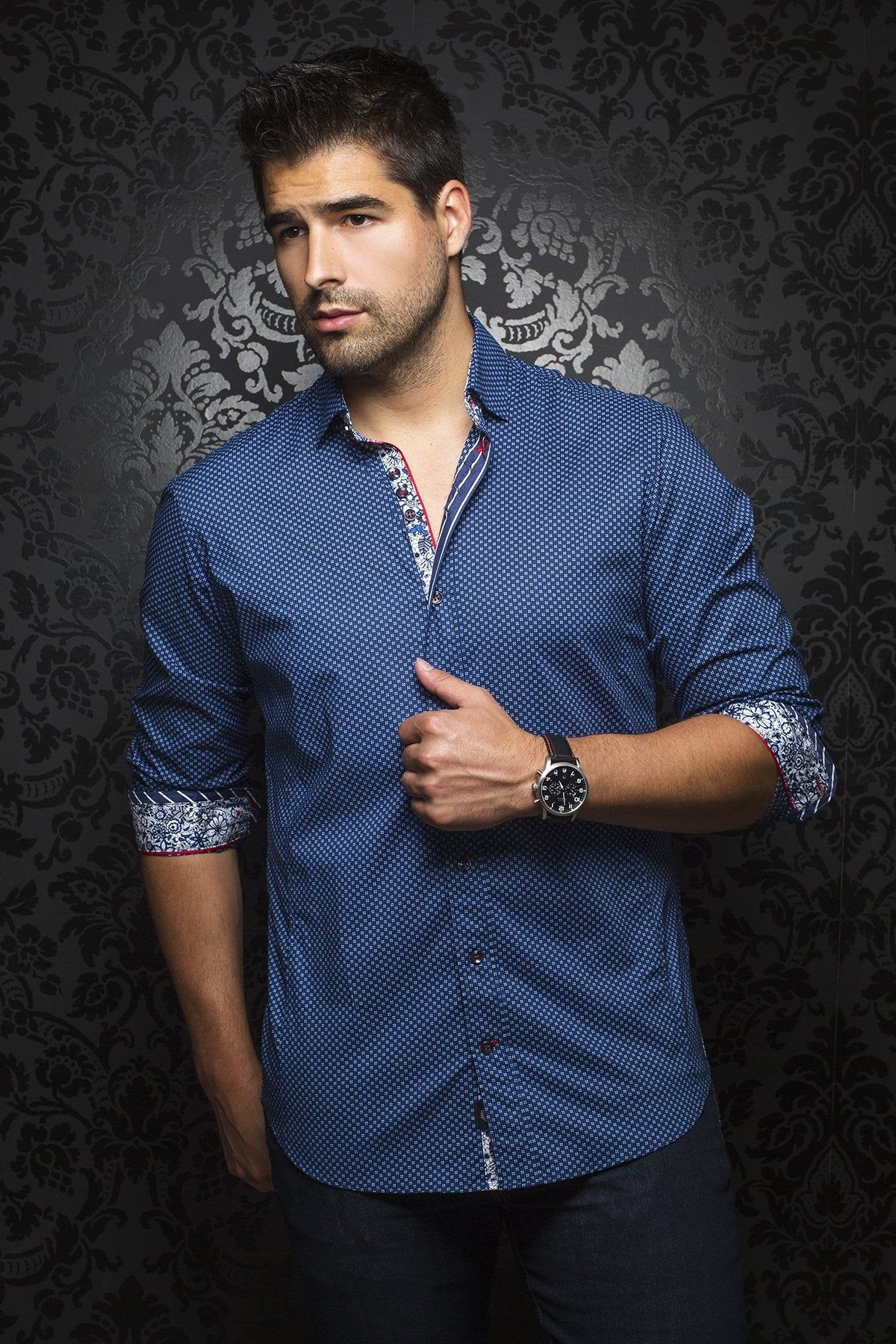 AU NOIR SHIRT- MANILA NAVY sold by Esco Clothiers