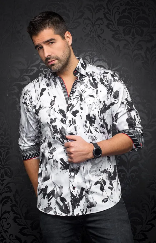 AU NOIR SHIRT - TOLEMAN, White sold by Esco Clothiers