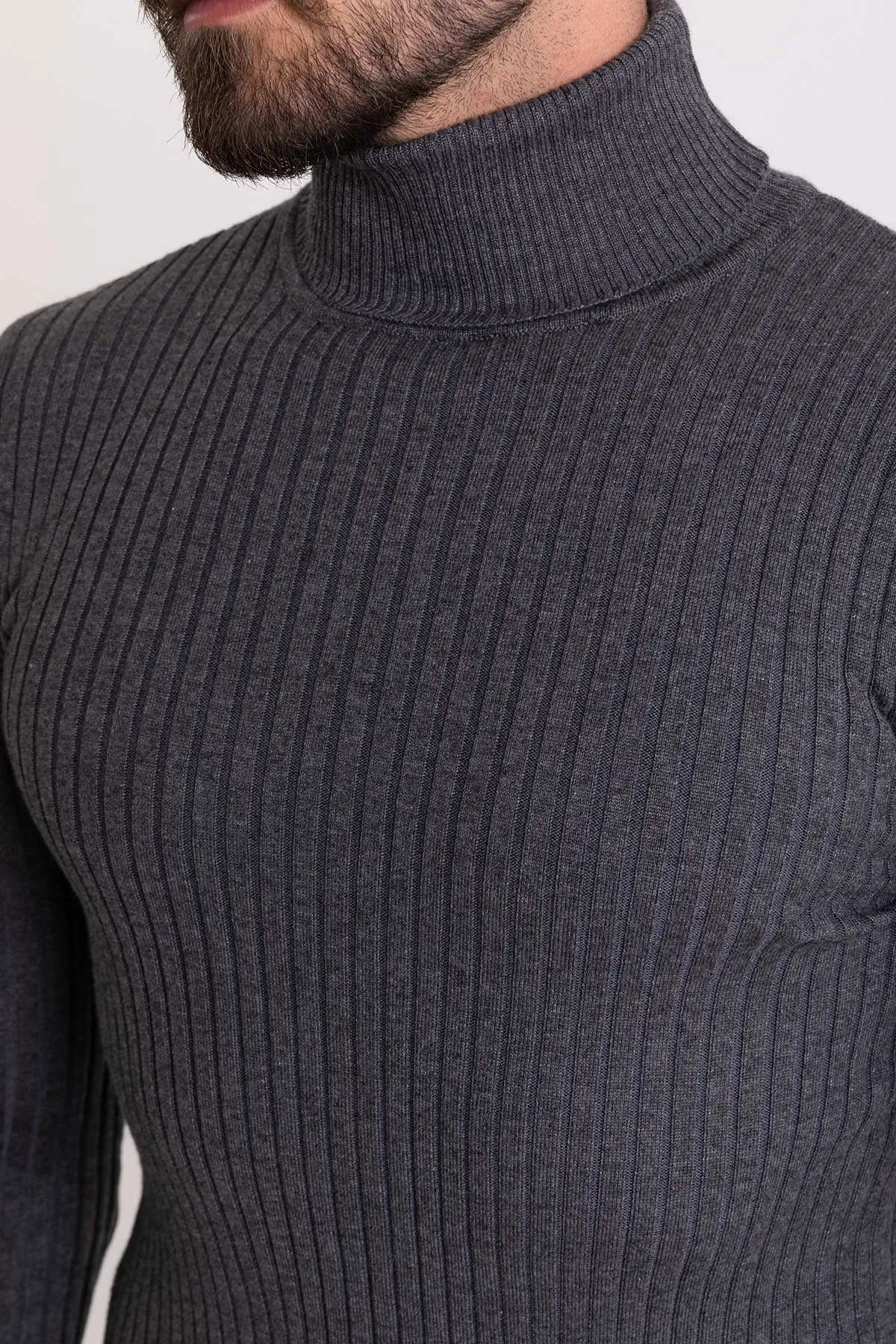 MCR MEN'S RIB TURTLENECK SWEATER- ANTHRACITE sold by Esco Clothiers product image thumbnail 2