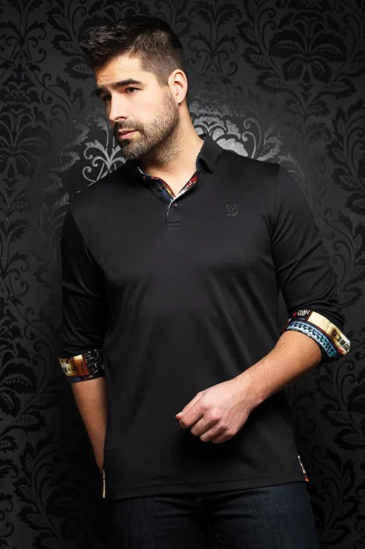 AU NOIR LONG SLEEVE POLO- FALCON sold by Esco Clothiers