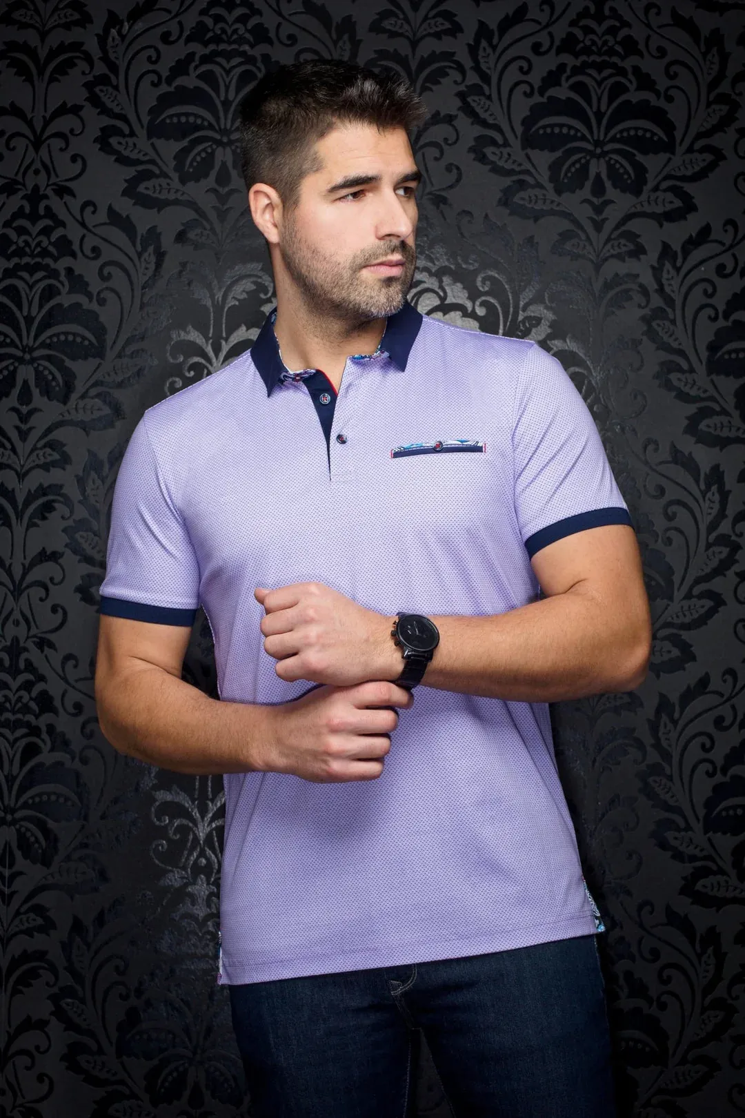 AU NOIR POLO SHIRT- CARTER sold by Esco Clothiers