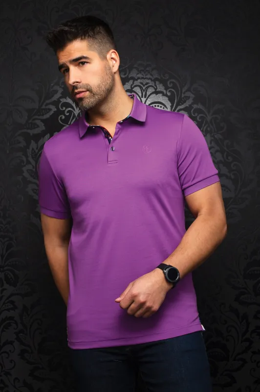 AU NOIR POLO SHIRT- EAGLE Purple sold by Esco Clothiers