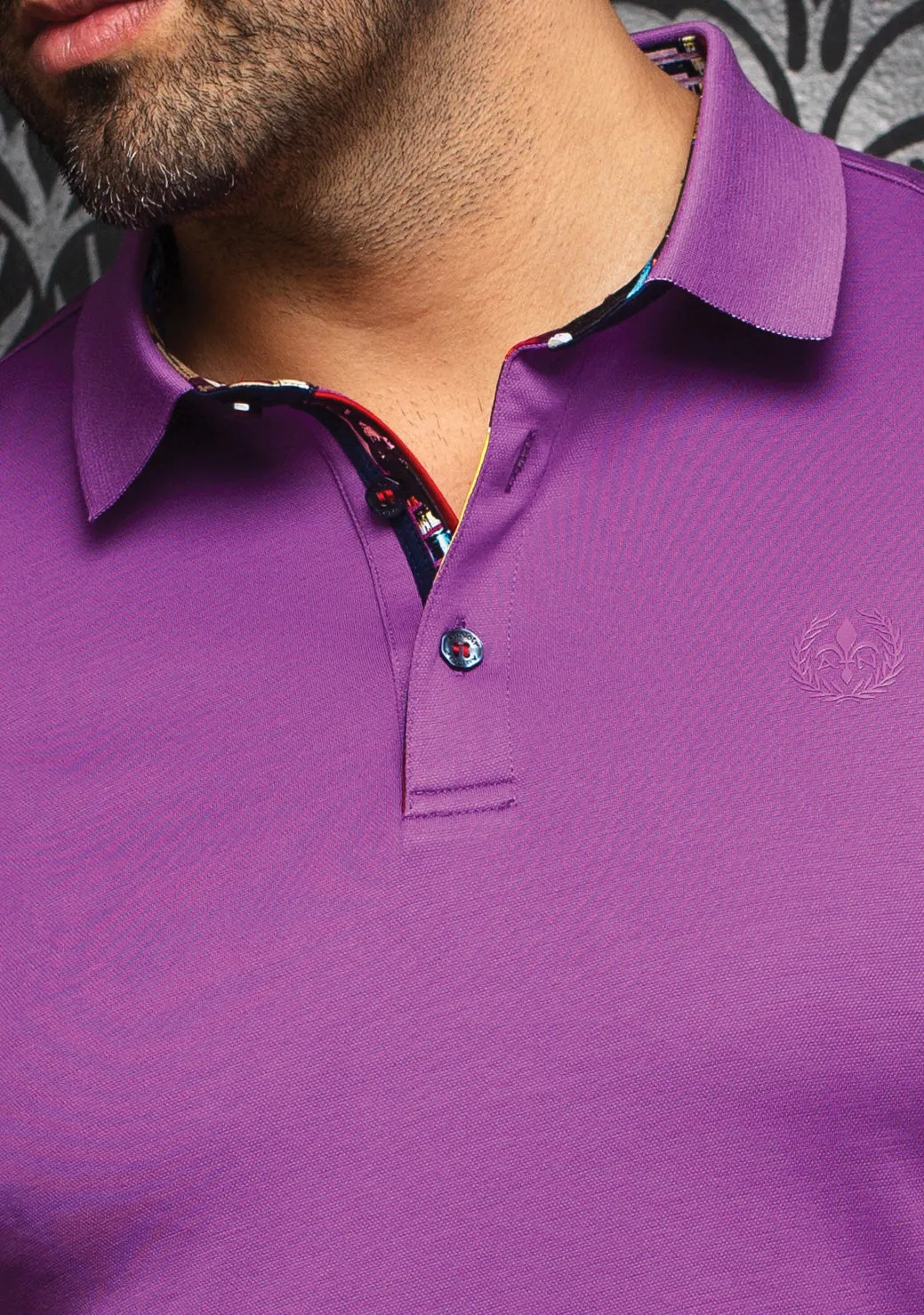 AU NOIR POLO SHIRT- EAGLE Purple sold by Esco Clothiers product image thumbnail 2