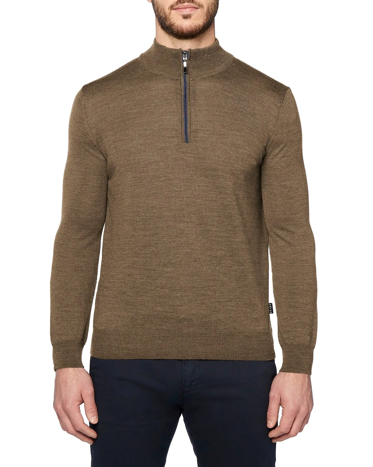 HORST SWEATER- MOCK ZIP TAUPE sold by Esco Clothiers product image thumbnail 2