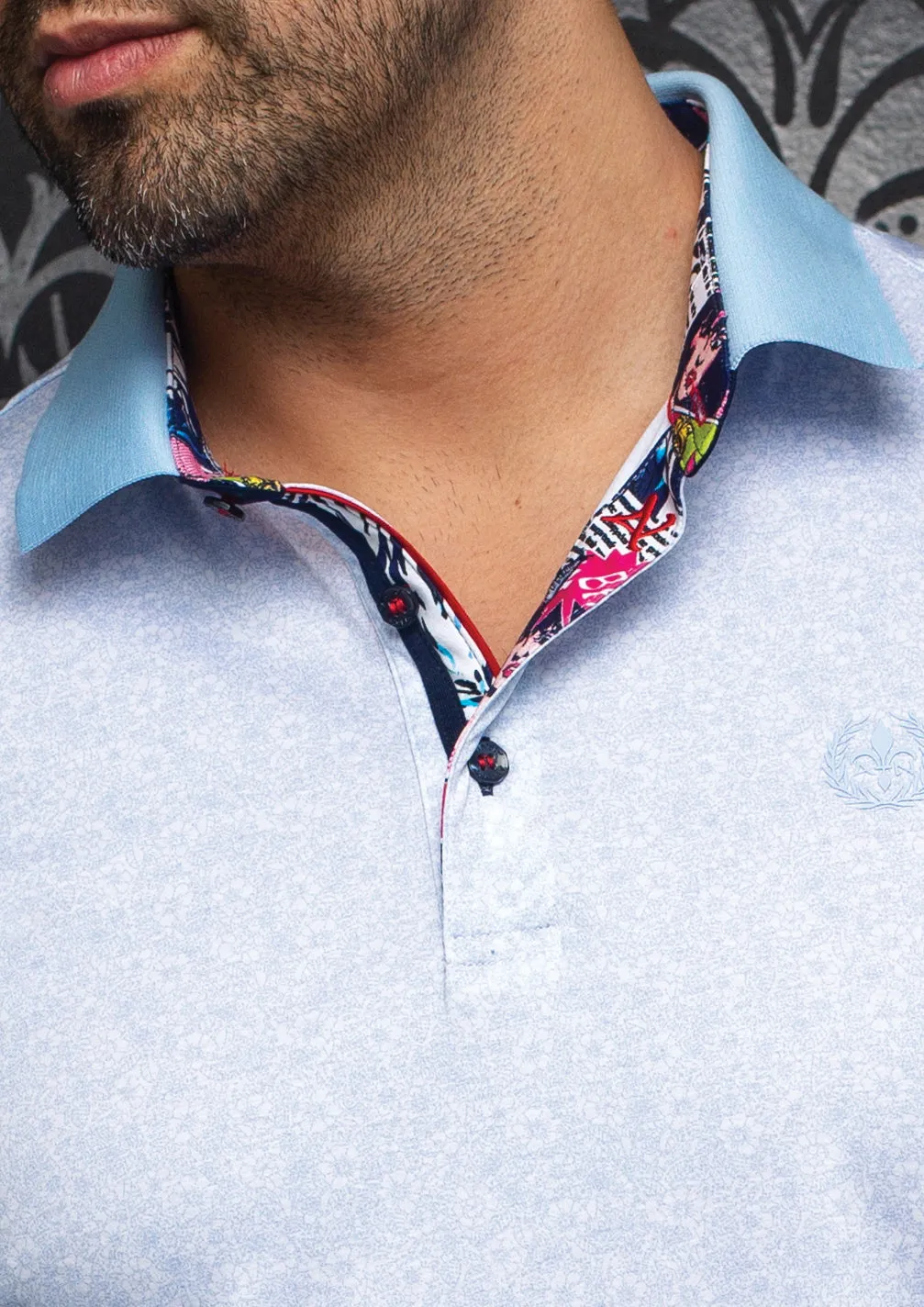 AU NOIR POLO SHIRT- SEGUIN L.BLUE sold by Esco Clothiers product image thumbnail 2