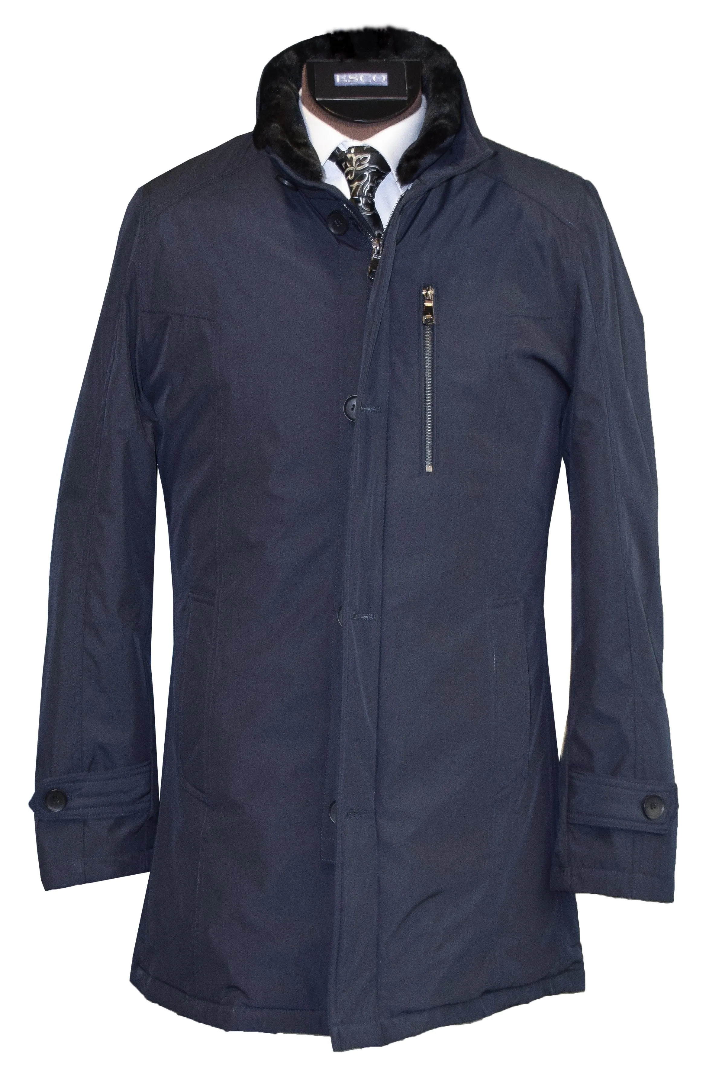 LIEF HORSENS WINTER COAT-NAVY sold by Esco Clothiers