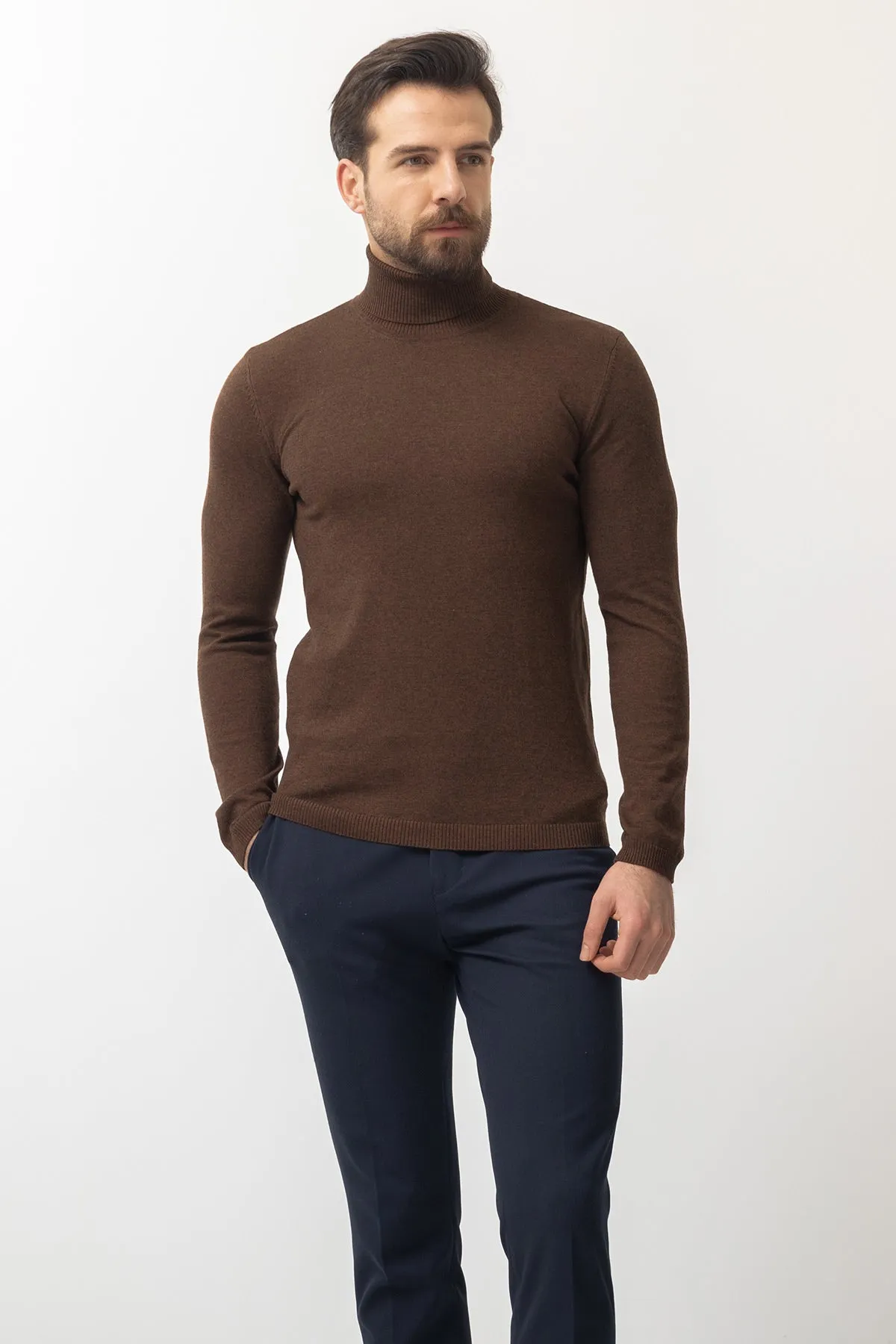 MCR MEN'S TURTLENECK SWEATER- BROWN sold by Esco Clothiers product image thumbnail 3