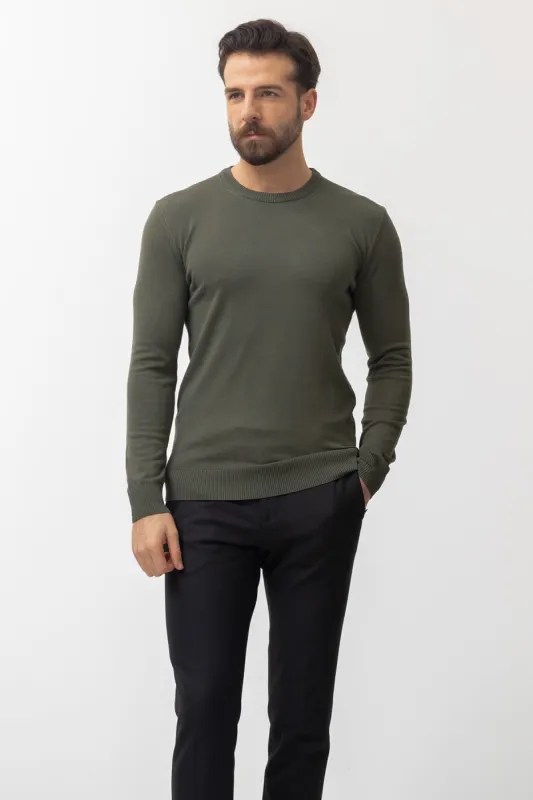 MCR MEN'S CREW NECK SWEATER- KHAKI sold by Esco Clothiers