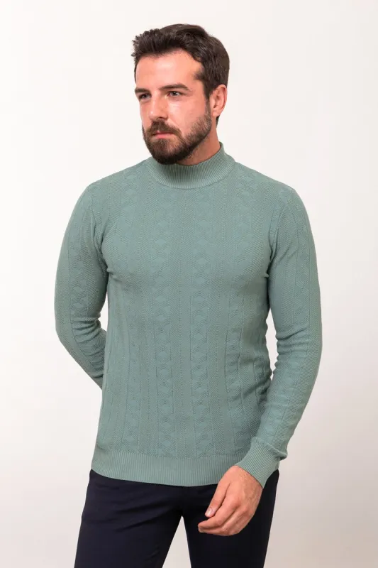 MCR MEN'S MOCK NECK SWEATER- GREEN sold by Esco Clothiers