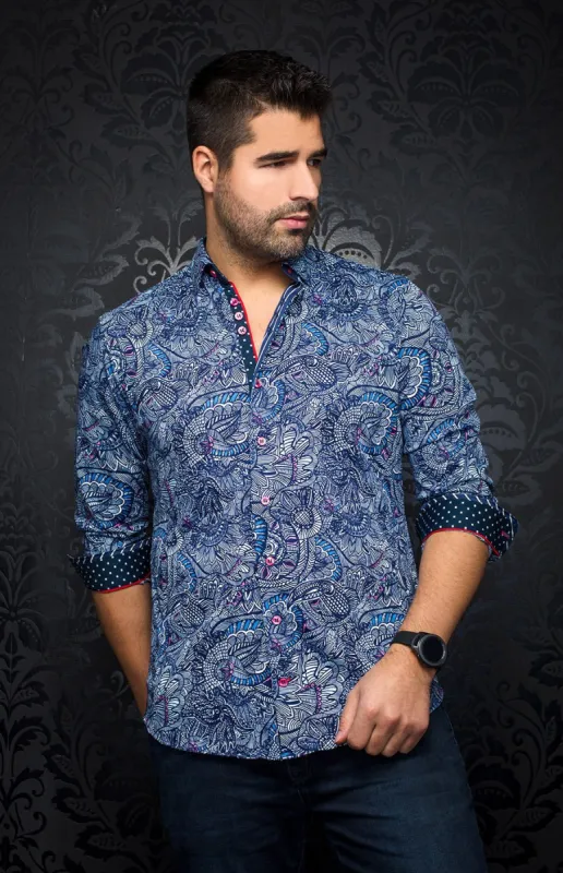AU NOIR SHIRT - KAHLO, Sky Blue sold by Esco Clothiers