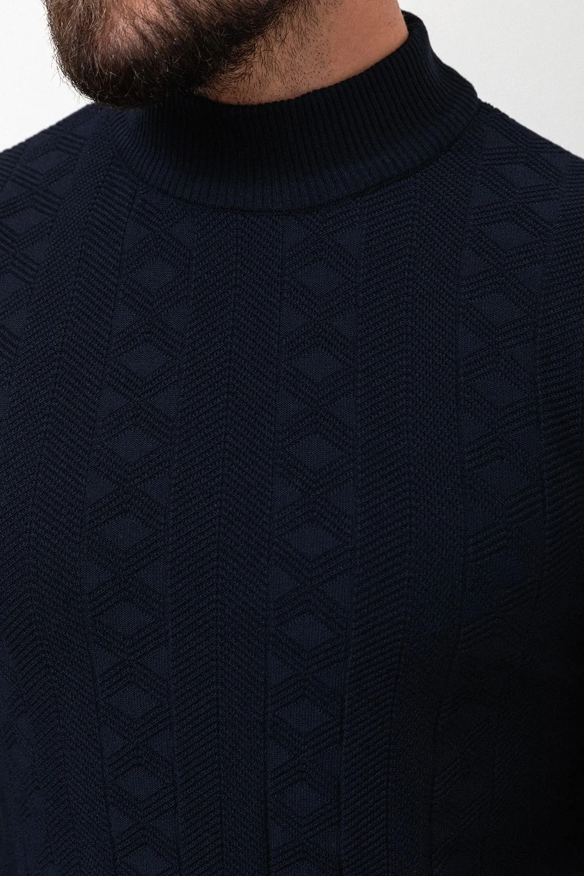 MCR MEN'S MOCK NECK SWEATER- DARK BLUE sold by Esco Clothiers product image thumbnail 2