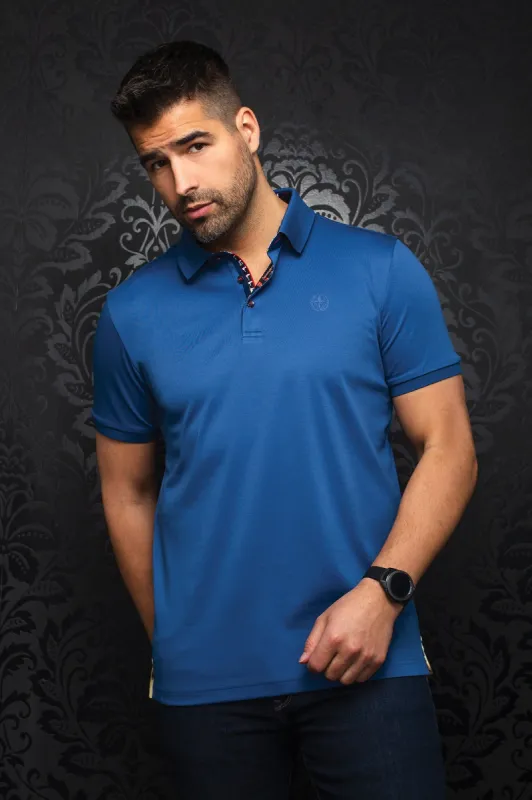 AU NOIR POLO SHIRT- EAGLE Blue sold by Esco Clothiers