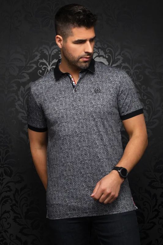 AU NOIR POLO SHIRT- SEGUIN BLACK/WHITE sold by Esco Clothiers