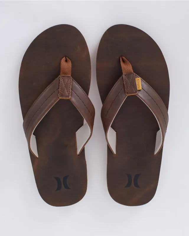 HURLEY LEATHER SANDAL-Brown sold by Esco Clothiers
