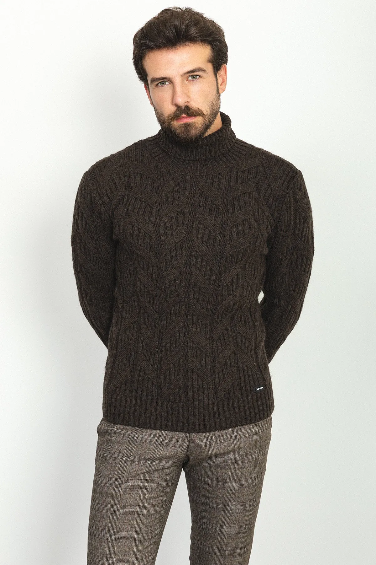 MCR MEN'S WOOL SWEATER- BROWN sold by Esco Clothiers