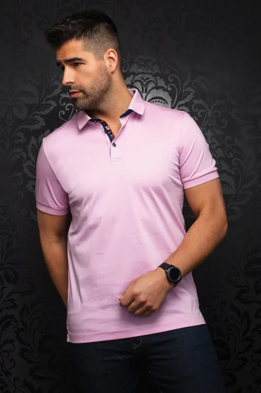 AU NOIR POLO SHIRT- EAGLE Pink sold by Esco Clothiers