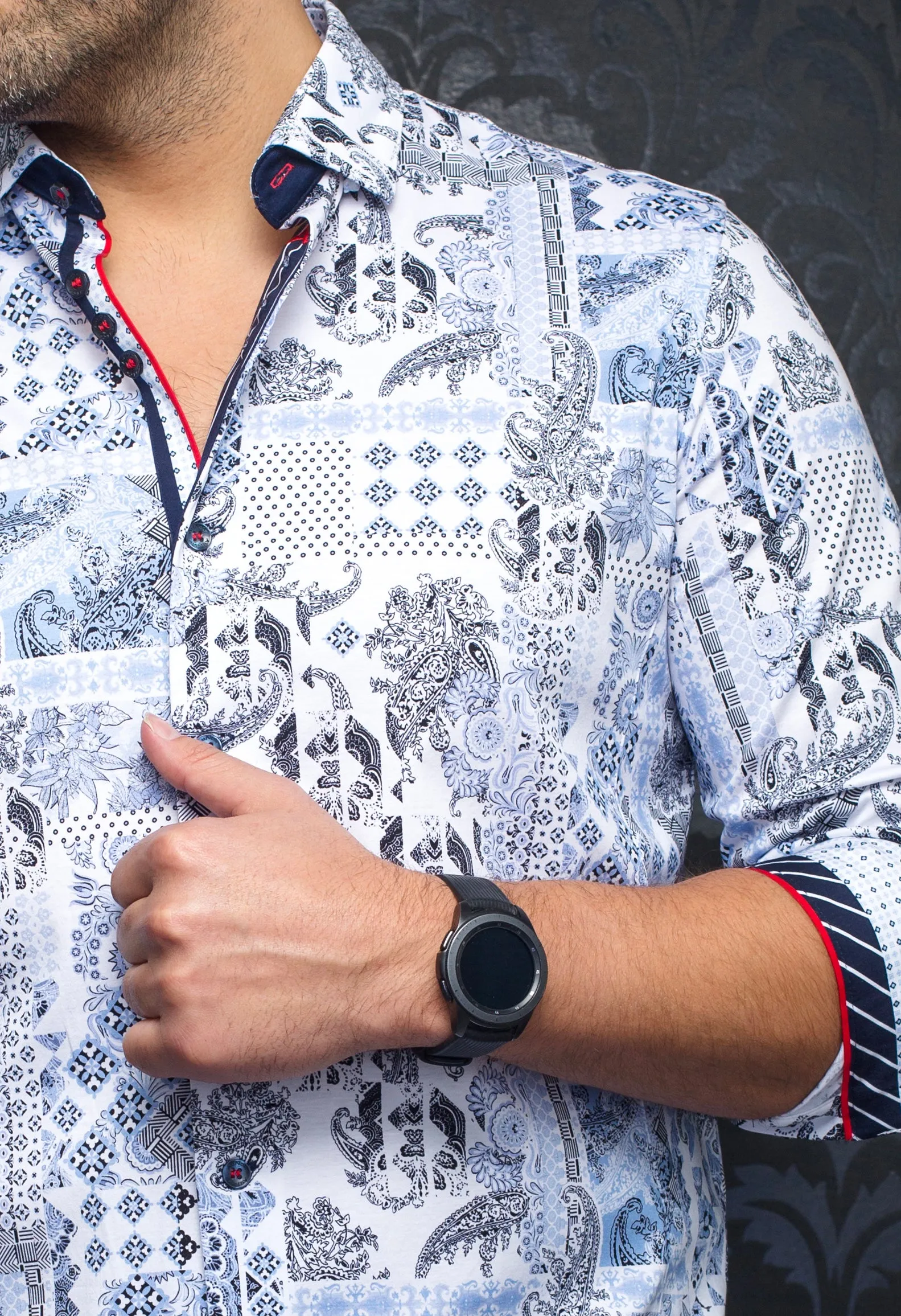 AU NOIR SHIRT- BORNEO LT. BLUE sold by Esco Clothiers product image thumbnail 2