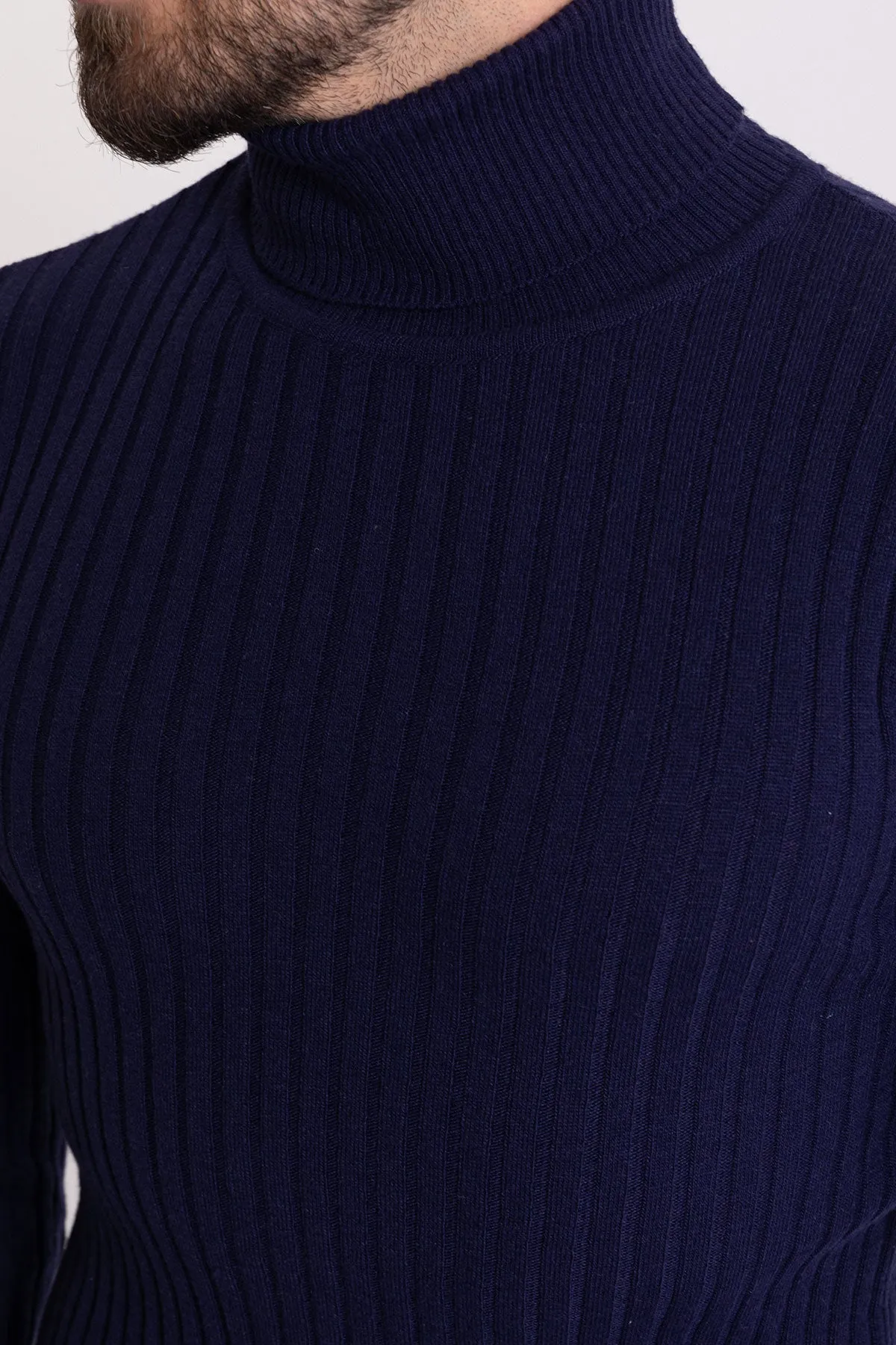 MCR MEN'S RIB TURTLENECK SWEATER- DARK BLUE sold by Esco Clothiers product image thumbnail 2
