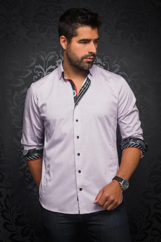 AU NOIR SHIRT- BLONDEL WHITE/PINK sold by Esco Clothiers