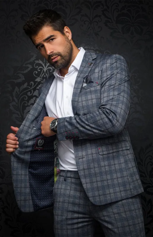 AU NOIR BLAZER | WALKEN, med grey sold by Esco Clothiers