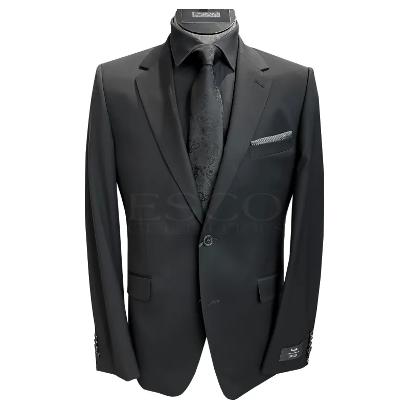 HORST 2-PIECE SUIT- BLACK STRETCH MARZOTTO sold by Esco Clothiers