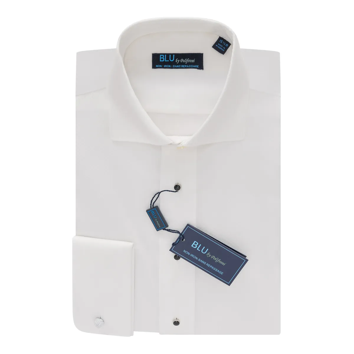 BLU TUXEDO SHIRT- White sold by Esco Clothiers