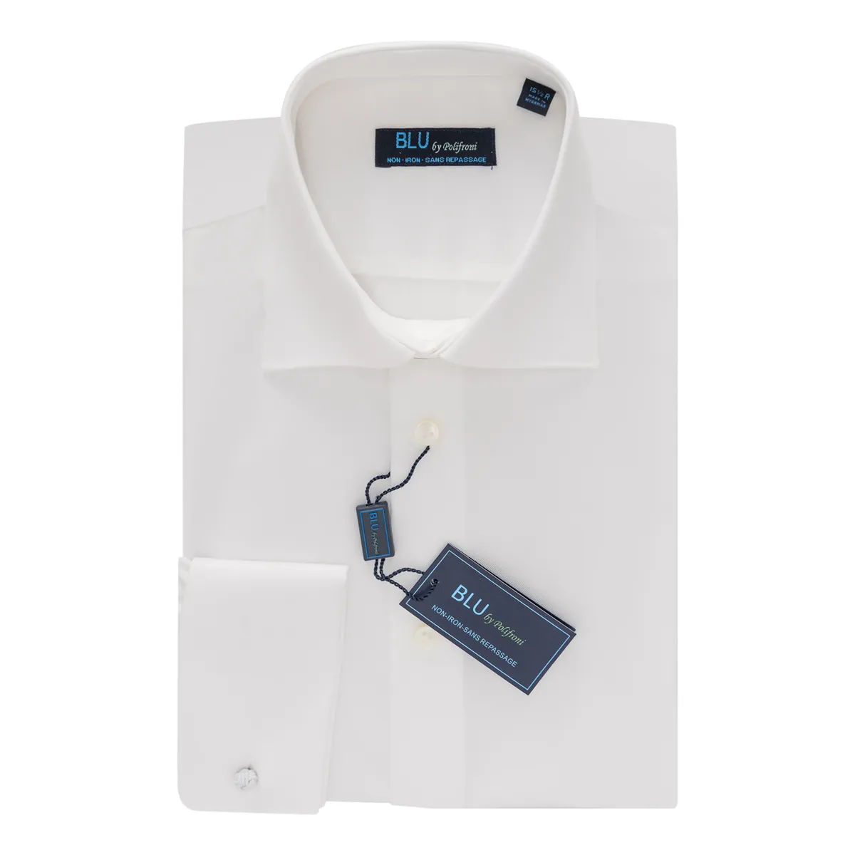 BLU DRESS SHIRT- FRENCH CUFF White sold by Esco Clothiers