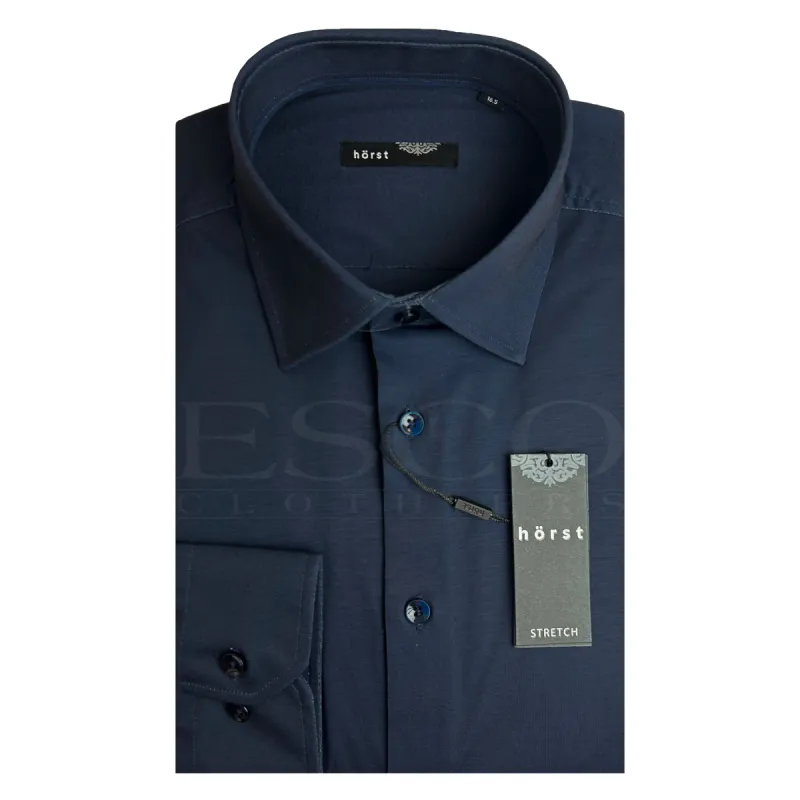 HORST SOFT DRESS SHIRT- Navy sold by Esco Clothiers