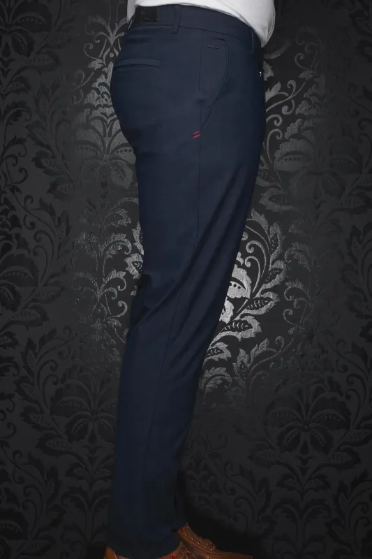 AU NOIR STRETCH PANTS- CARRERA-LIMAO Navy sold by Esco Clothiers