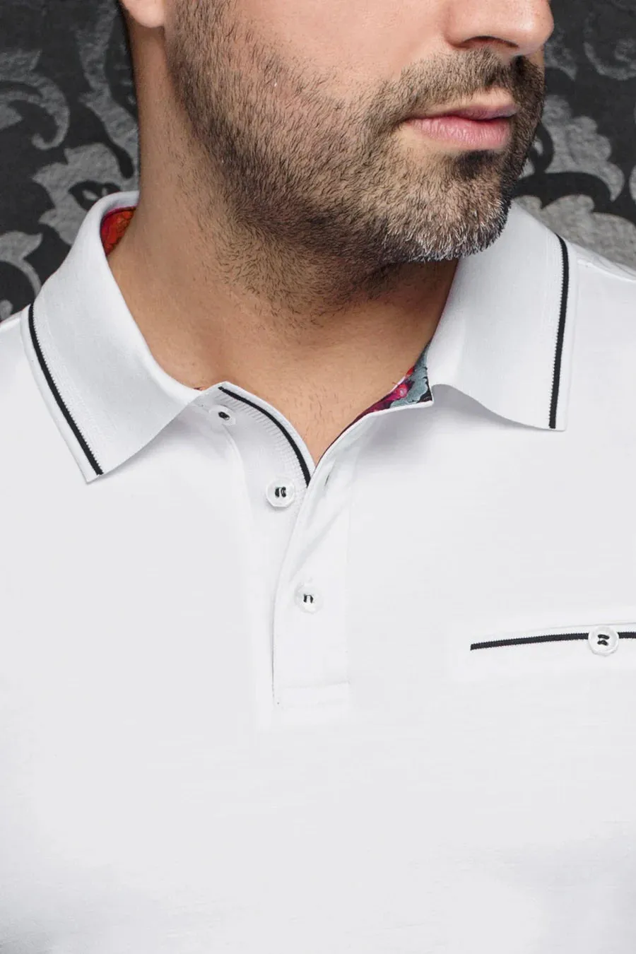 AU NOIR POLO SHIRT- FIORAVANTE White sold by Esco Clothiers product image thumbnail 2