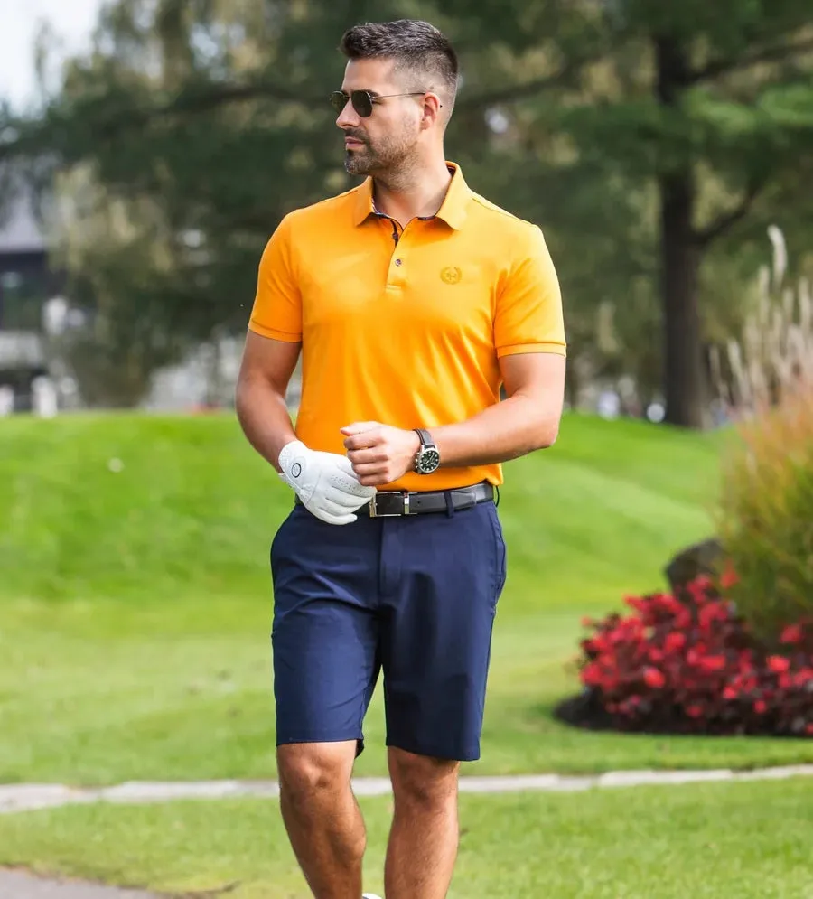 AU NOIR POLO SHIRT- EAGLE Tangerine sold by Esco Clothiers