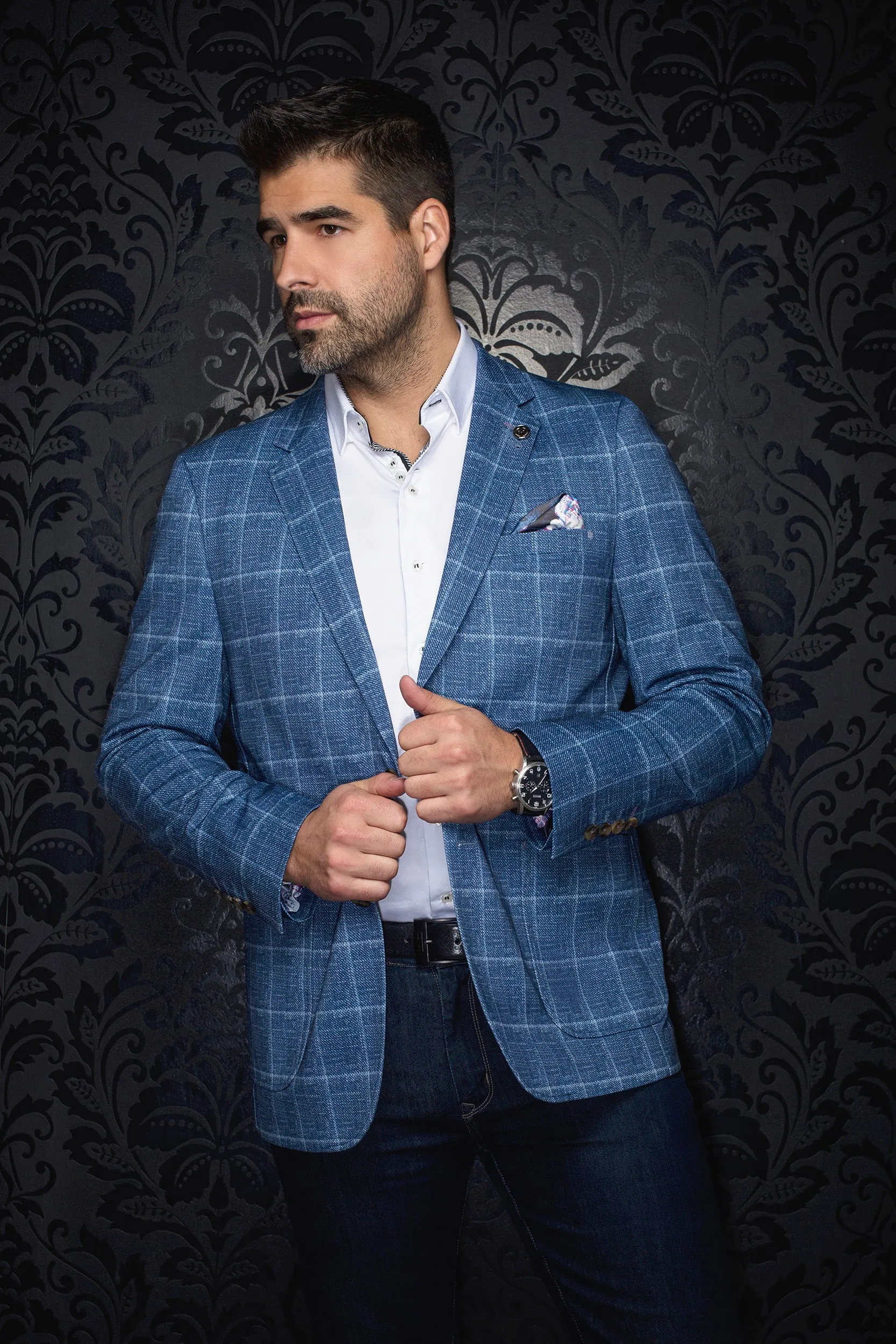 AU NOIR BLAZER- WILLIAMS NAVY sold by Esco Clothiers