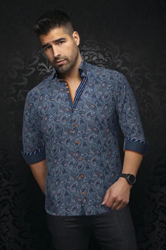AU NOIR SHIRT- ALTO Navy sold by Esco Clothiers