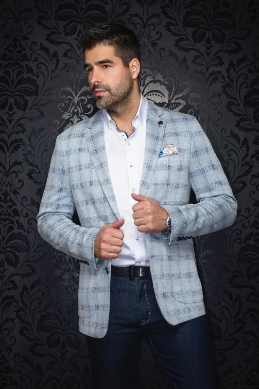 AU NOIR BLAZER- RITCHSON Light Blue sold by Esco Clothiers